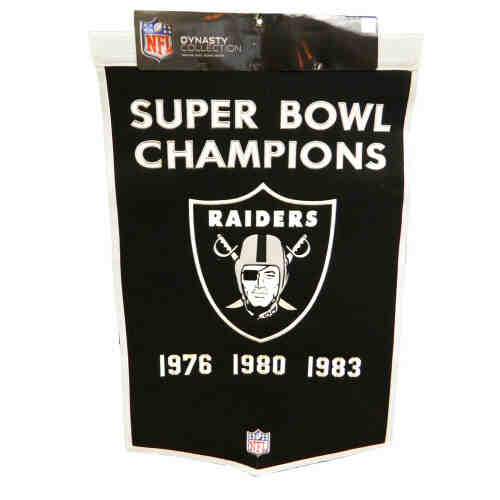 Oakland Raiders 24x36 Embroidered Genuine Wool NFL Team Dynasty Banner Pennant