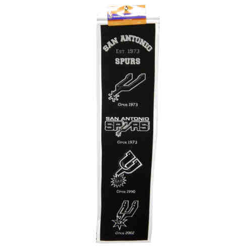 San Antonio Spurs 8x32 Embroidered Genuine Wool NBA Team Heritage Banner Pennant