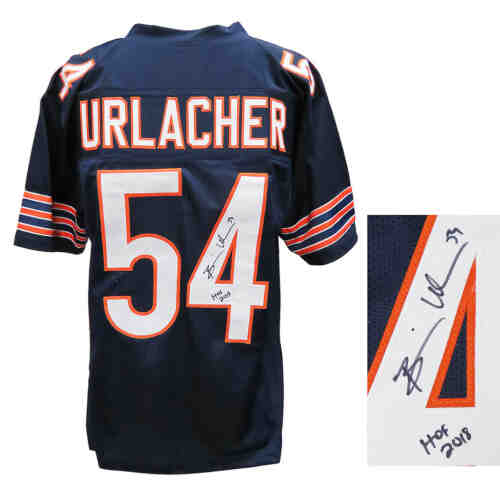 Brian Urlacher Signed Navy Custom Football Jersey w/HOF 2018