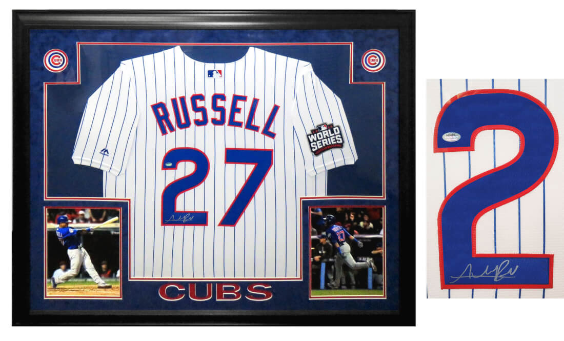 Addison Russell Signed Majestic Chicago Cubs 2016 World Series Jersey -  Beckett Authentication Services BAS COA Authenticated - Professionally  Framed & 2 8x10 Photo & Patch 34x42 at 's Sports Collectibles Store