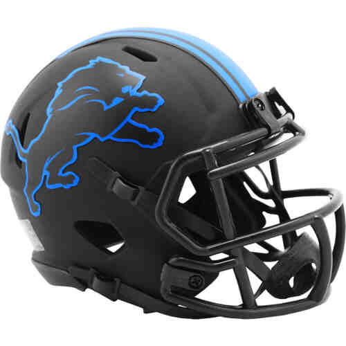 Detroit Lions Eclipse Black Matte Riddell Speed Mini Football Helmet