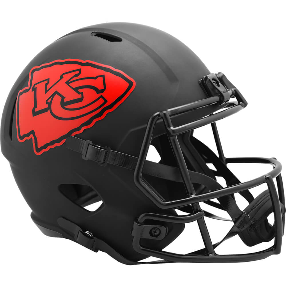 Kansas City Chiefs Eclipse Black Matte Riddell Full Size Speed Replica  Football Helmet