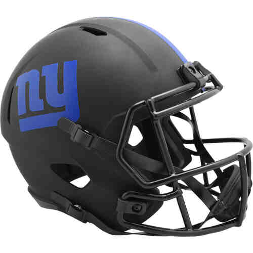 New York Giants Eclipse Black Matte Riddell Full Size Speed Replica Football Helmet