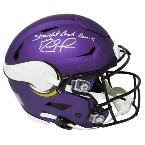 Randy Moss Signed Minnesota Vikings SpeedFlex Riddell Speed Authentic Helmet w/Straight Cash Homie