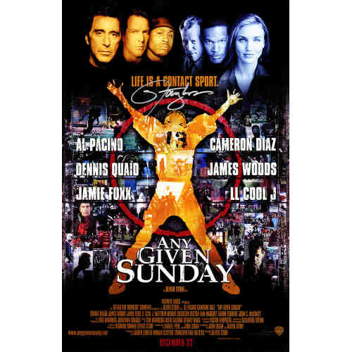 Lawrence Taylor Signed Any Given Sunday 11x17 Movie Poster