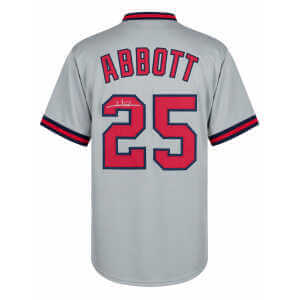 Jim Abbott Signed Grey Custom Baseball Jersey