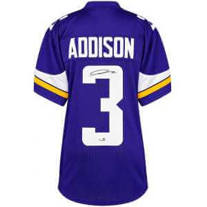 Jordan Addison Signed Purple Custom Football Jersey - (JSA)