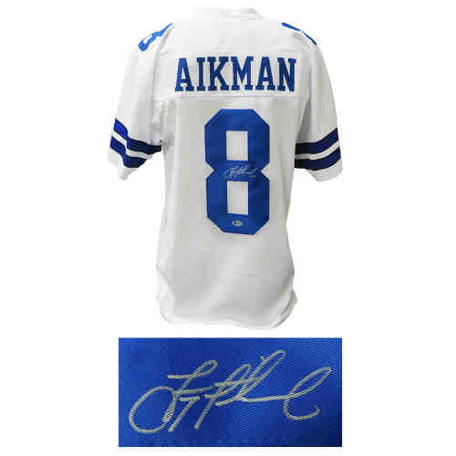 Troy Aikman Signed White Custom Football Jersey (Beckett)