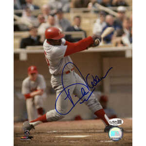 Dick Allen Signed Philadelphia Phillies Grey Jersey Swinging 8x10 Photo - (JSA)