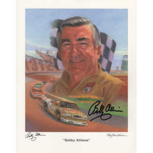Bobby Allison Signed Racing Print by Cheryl Mann Hardin 8&times;10 Photo