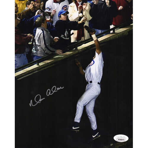 Moises Alou Signed Chicago Cubs 2003 NLCS Bartman Foul Ball 8×10 Photo - (JSA)