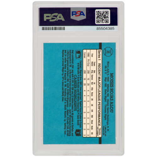 Moises Alou Signed Expos 1991 Donruss Rate Rookie Baseball Card #38 - (PSA Encapsulated) - Image 2