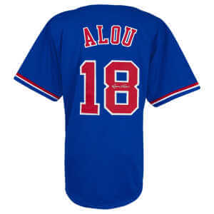 Moises Alou Signed Blue Throwback Custom Baseball Jersey
