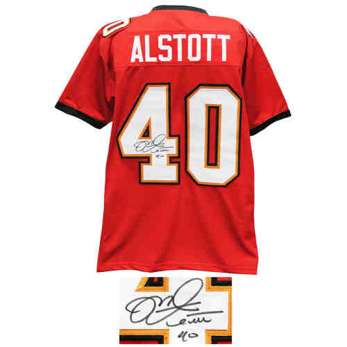 Mike Alstott Signed Red Throwback Custom Jersey