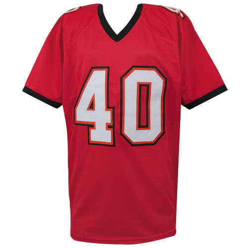 Mike Alstott Signed Red Throwback Custom Jersey - Image 2