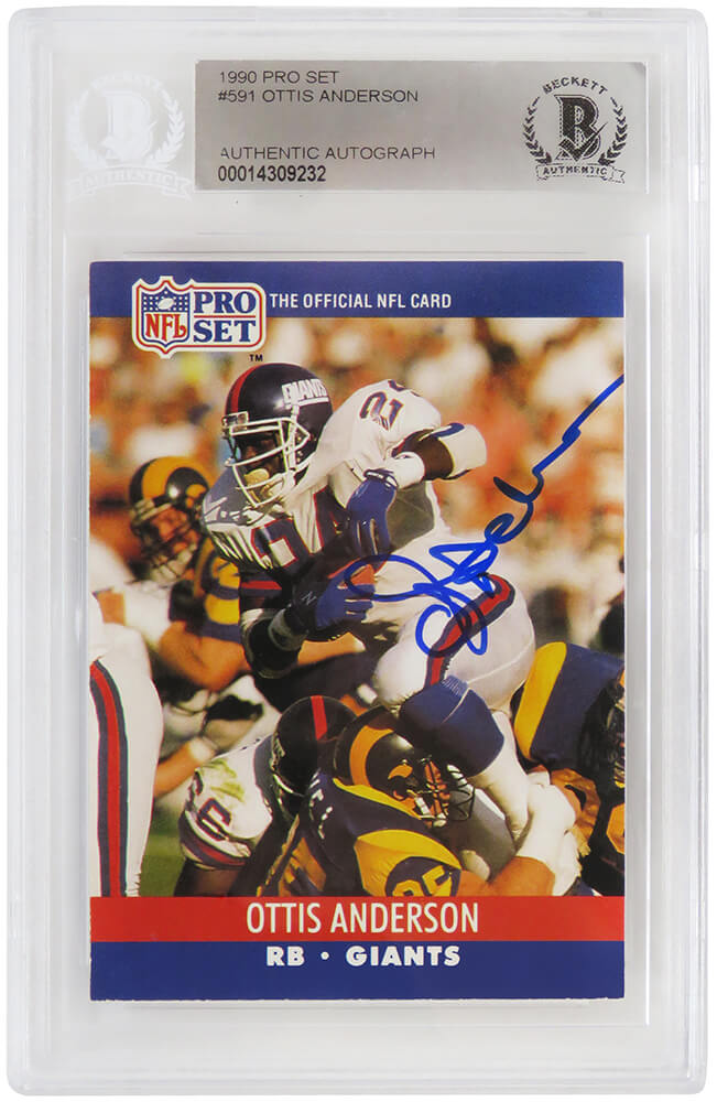 NFL Ottis Anderson Signed Trading Cards, Collectible Ottis