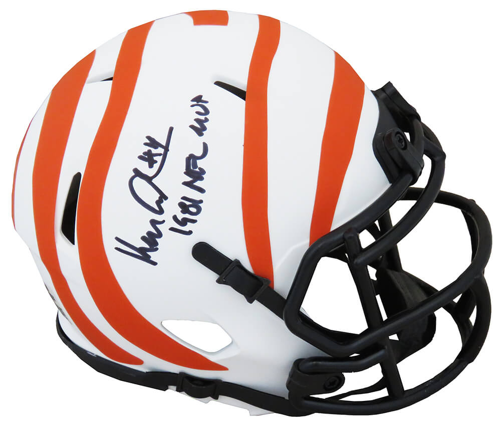 Ken Anderson Signed Cincinnati Bengals Lunar Eclipse White Matte Riddell  Full Size Speed Helmet w/1981