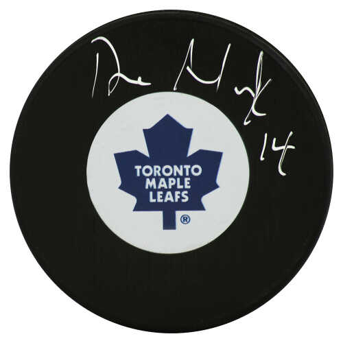 Dave Andreychuk Signed Maple Leafs Logo Hockey Puck