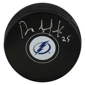 Dave Andreychuk Signed Tampa Bay Lightning Logo Hockey Puck