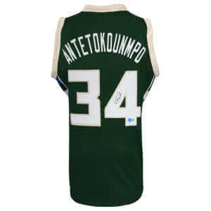 Giannis Antetokounmpo Signed Green Custom Basketball Jersey (Beckett)