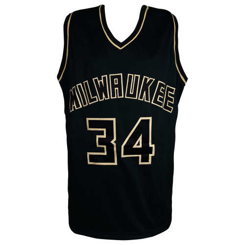 Giannis Antetokounmpo Signed Black Custom Basketball Jersey - (JSA) - Image 3