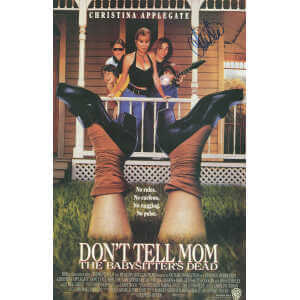Christina Applegate Signed Don't Tell Mom The Babysitter's Dead 11x17 Movie Poster (In Blue)