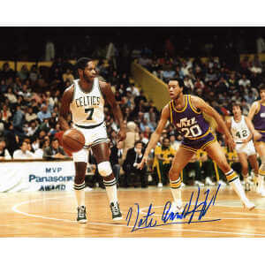 Nate Archibald Signed Celtics Action vs Jazz 8×10 Photo
