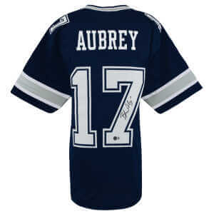 Brandon Aubrey Signed Navy Custom Football Jersey - (Beckett)