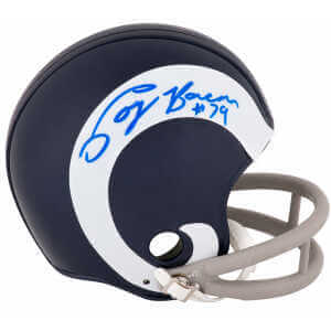 Coy Bacon Signed Rams Throwback 2-Bar Riddell (VSR4) Mini Helmet