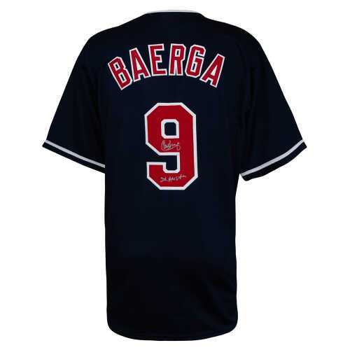 Carlos Baerga Signed Navy Custom Baseball Jersey w/3x All Star