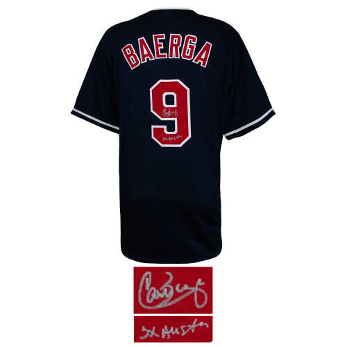 Carlos Baerga Signed Navy Custom Baseball Jersey w/3x All Star - Image 2