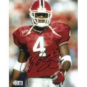 Champ Bailey Signed Georgia Red Jersey Close Up 8&times;10 Photo