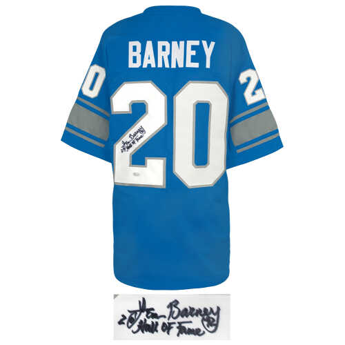 Lem Barney Signed Blue Throwback Custom Football Jersey w/Hall of Fame'92 - (JSA) - Image 2