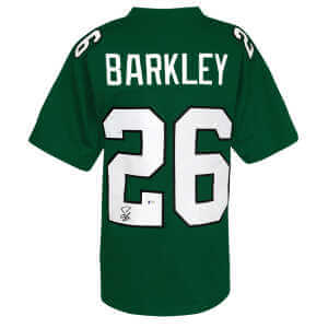 Saquon Barkley Signed Light Green Custom Jersey - (Beckett COA)