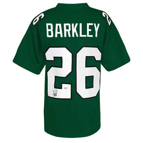 Saquon Barkley Signed Light Green Custom Jersey - (Beckett COA)