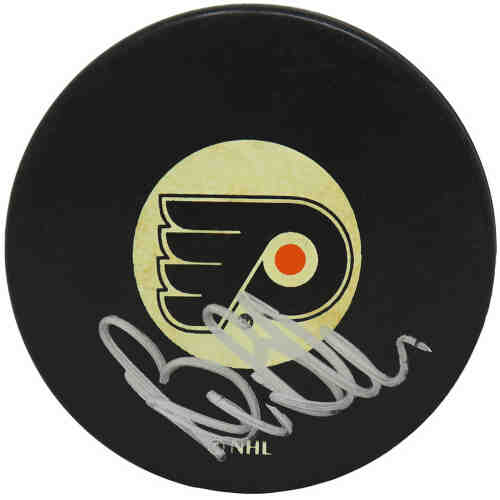 Bill Barber Signed Flyers Logo Hockey Puck