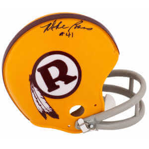 Mike Bass Signed Washington Yellow Throwback Riddell (VSR4) Mini Helmet - (In Black)