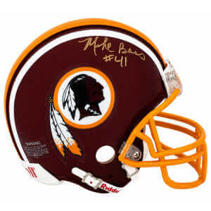 Mike Bass Signed Washington Throwback Riddell (VSR4) Mini Helmet