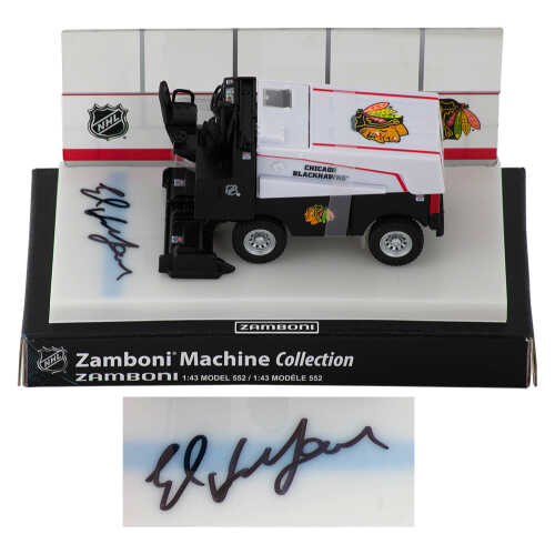 Ed Belfour Signed Chicago Blackhawks NHL Mini Zamboni - Image 2