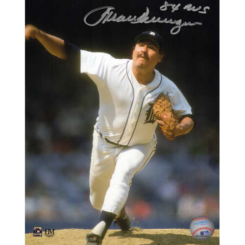 Juan Berenguer Signed Detroit Tigers Pitching White Jersey Action 8x10 Photo w/84 WS