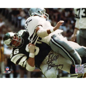 Bill Bergey Signed Philadelphia Eagles Tackle vs Cowboys Action 8x10 Photo