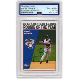 Angel Berroa Signed Kansas City Royals 2003 Topps Rookie Of The Year Baseball Card #717- (PSA Encapsulated)