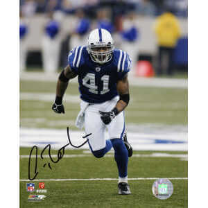 Antoine Bethea Signed Indianapolis Colts Blue Jersey Action 8x10 Photo