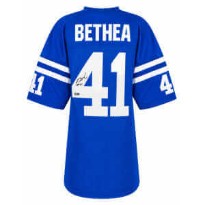 Antoine Bethea Signed Blue Custom Football Jersey