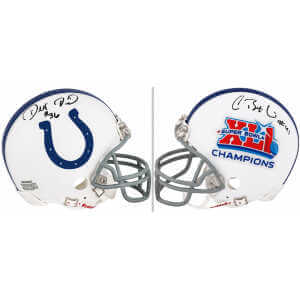 Antoine Bethea & Dexter Reid Signed Colts SB XLI Champs Logo Riddell (VSR4) Mini Helmet