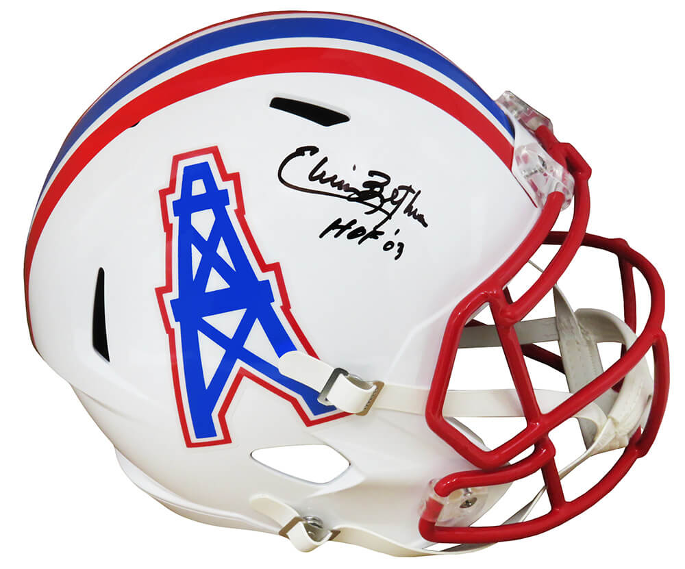 Elvin Bethea Houston Oilers Signed Full Size Replica Helmet JSA  Authenticated