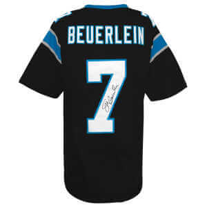 Steve Beuerlein Signed Black Custom Football Jersey