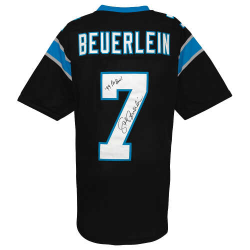 Steve Beuerlein Signed Black Custom Football Jersey w/99 Pro Bowl
