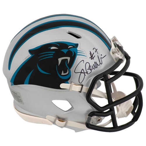 Steve Beuerlein Signed Carolina Panthers Riddell Speed Mini Helmet