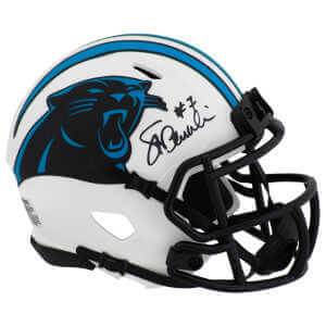 Steve Beuerlein Signed Carolina Panthers LUNAR Riddell Speed Mini Helmet
